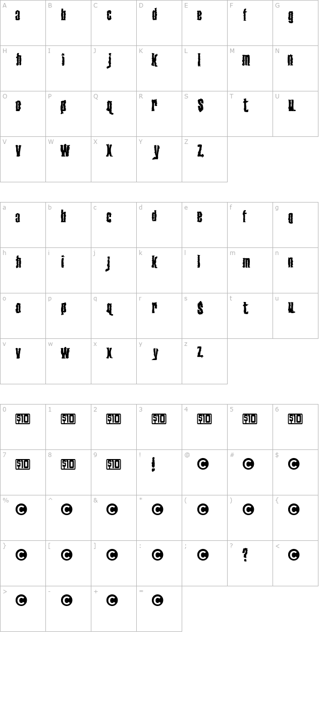 Venereal Disease character map