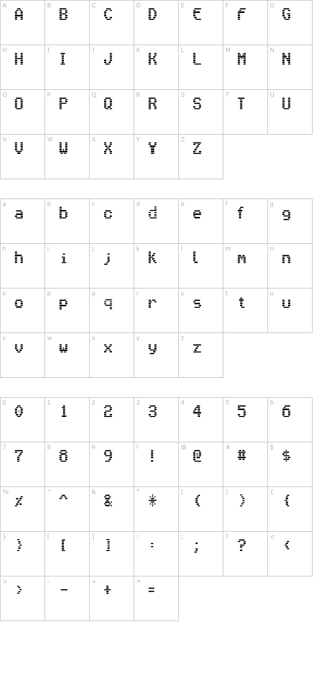 venetia-monitor character map