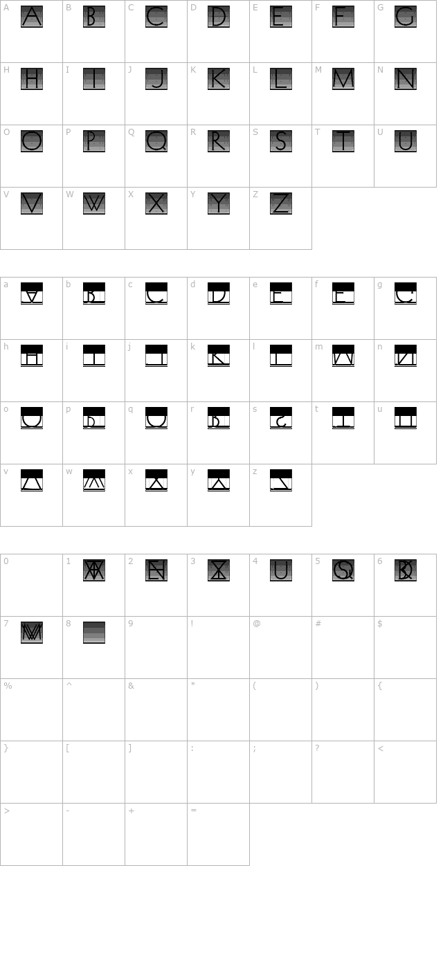 venetianblind character map