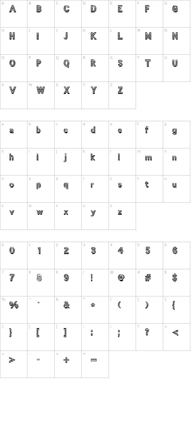 Venitiennes Tryout character map