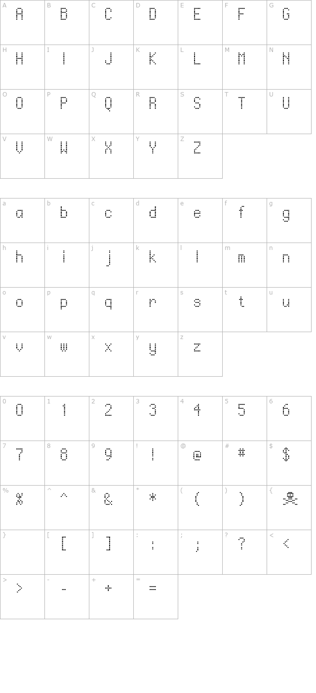 Ventouse character map