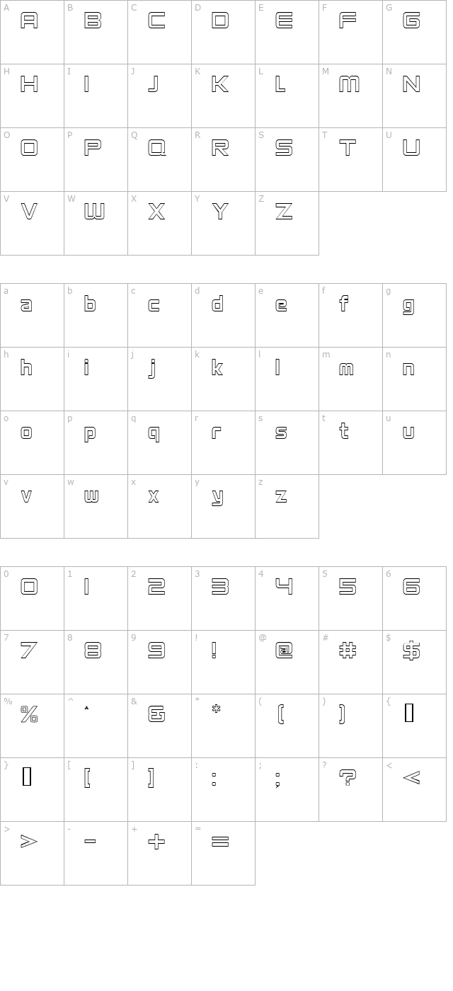 VentureOutline character map