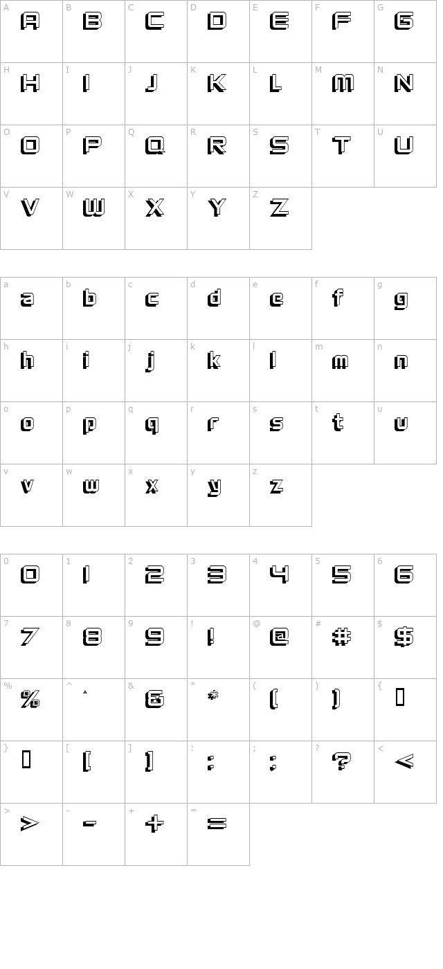 VentureShadow character map