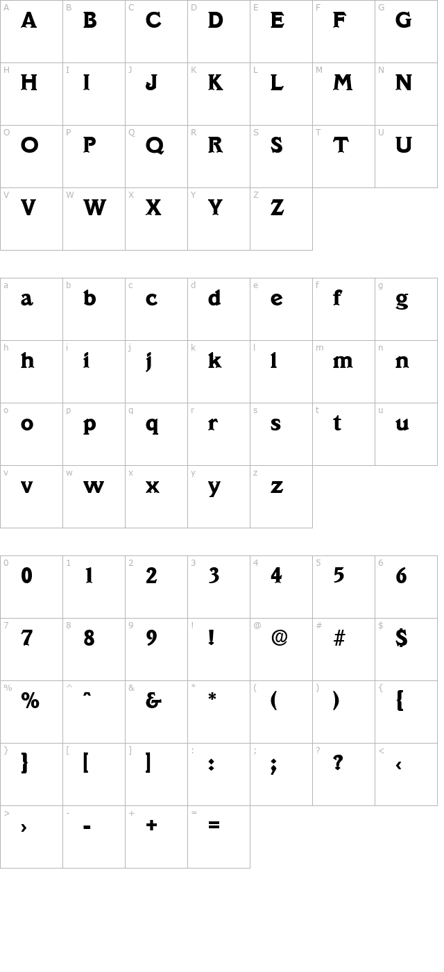 Veracruz-Serial-ExtraBold-Regular character map