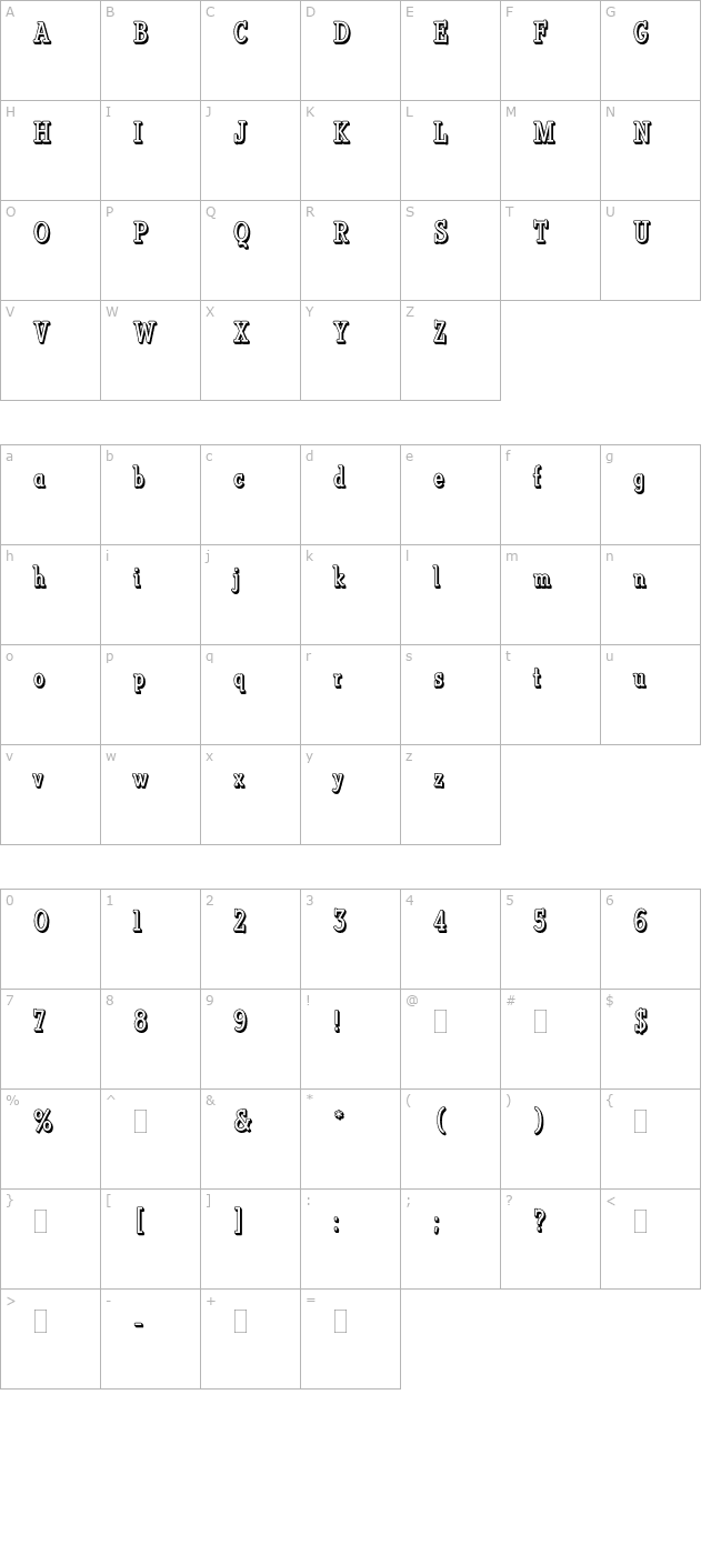 vermontplain character map