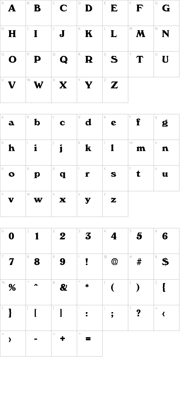 verona-serial-extrabold-regular character map