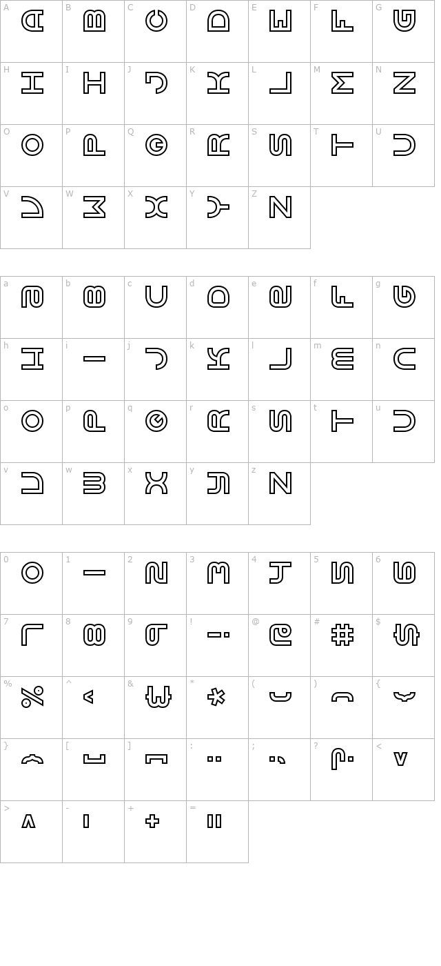 vertigo-brk character map