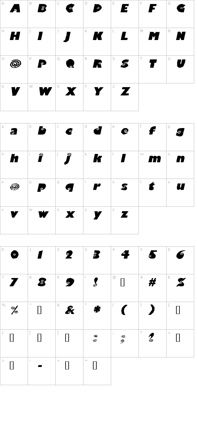 vertigoextended-oblique character map