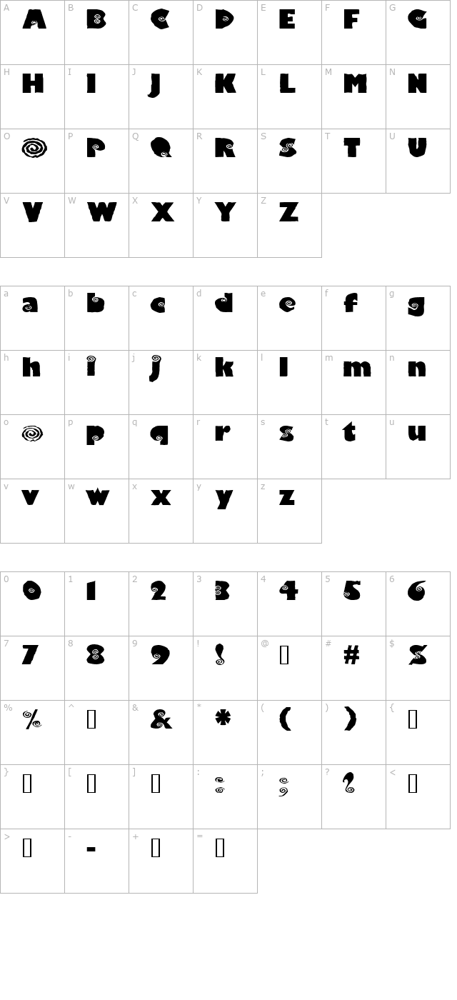 VertigoExtended character map