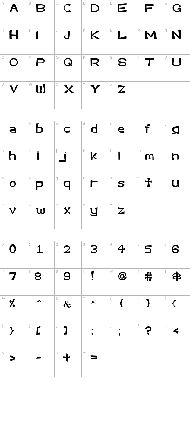 Very Assy character map