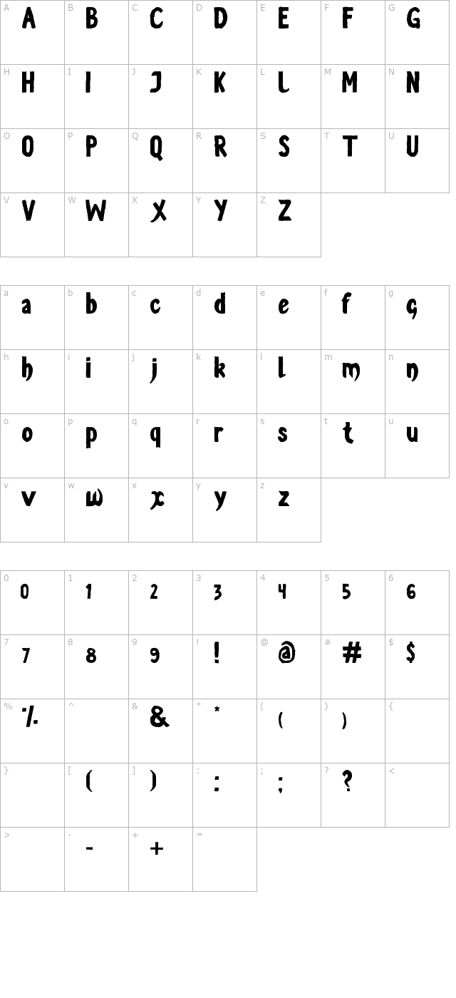 vestite-y-andate character map