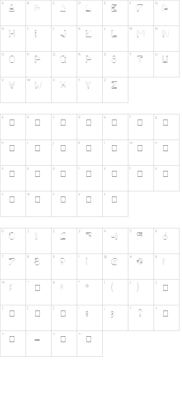 Vice Prez Display Caps SSi character map