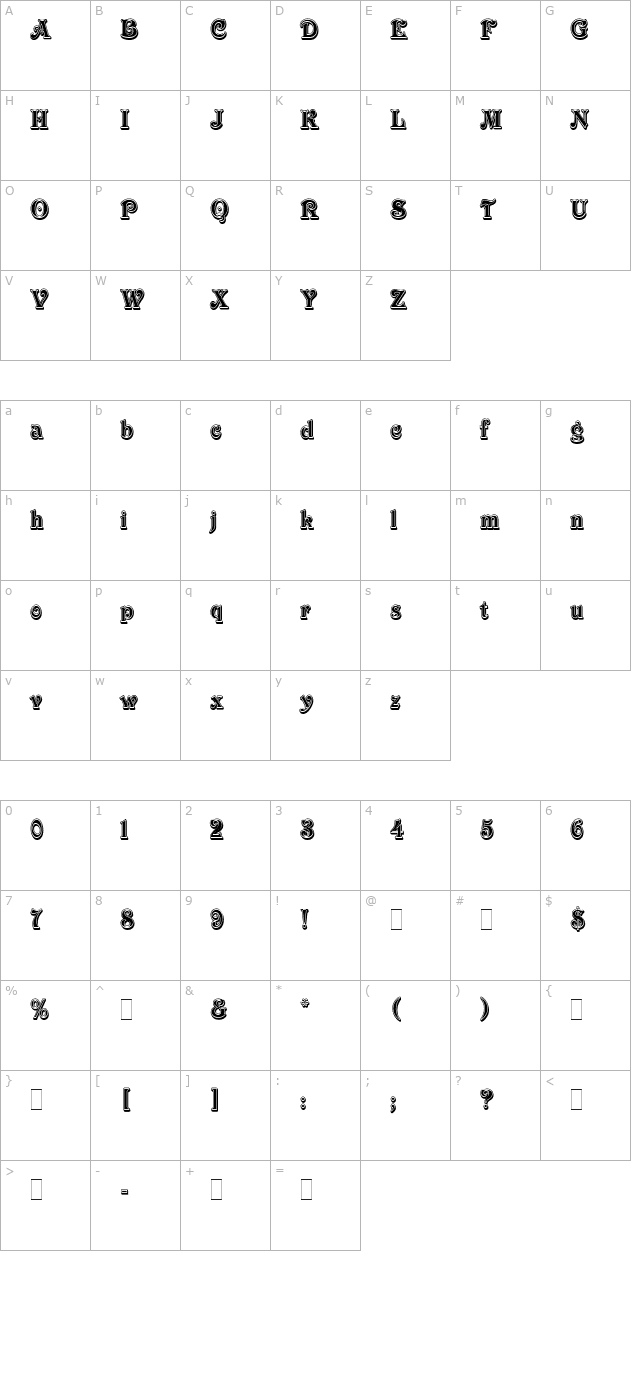 Victorian-InlineShaded character map