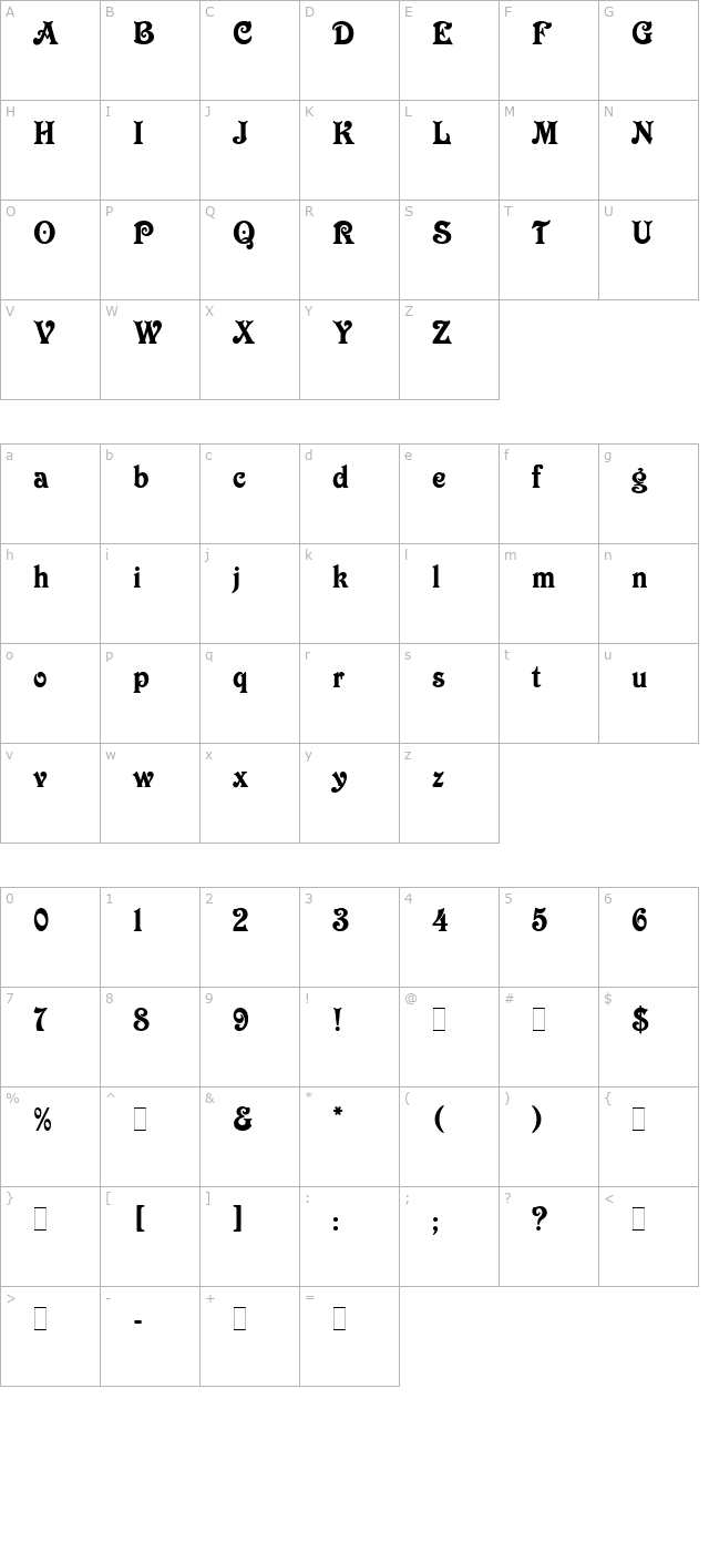 victorian-let character map