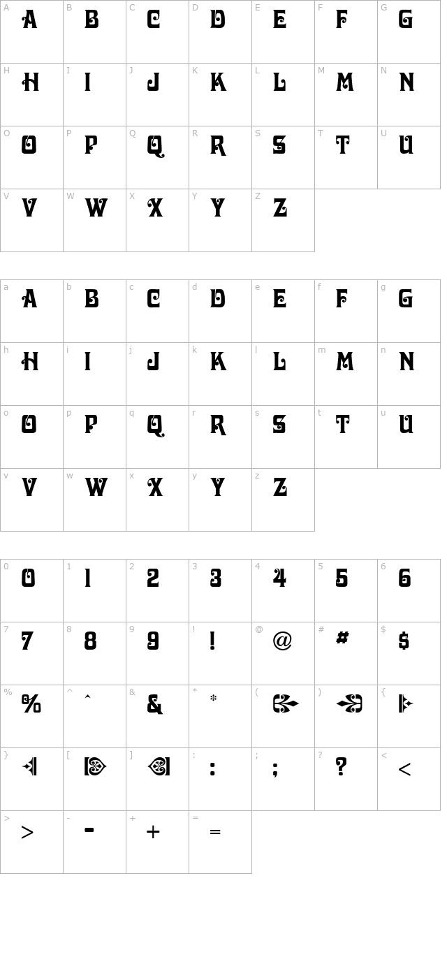 Victoriana Display SSi character map