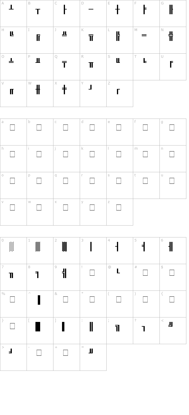 Video Terminal Screen Box Chars character map