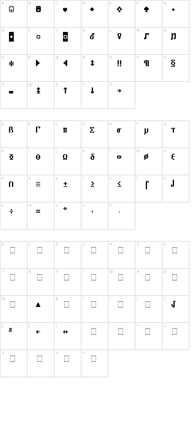 video-terminal-screen-low-chars character map