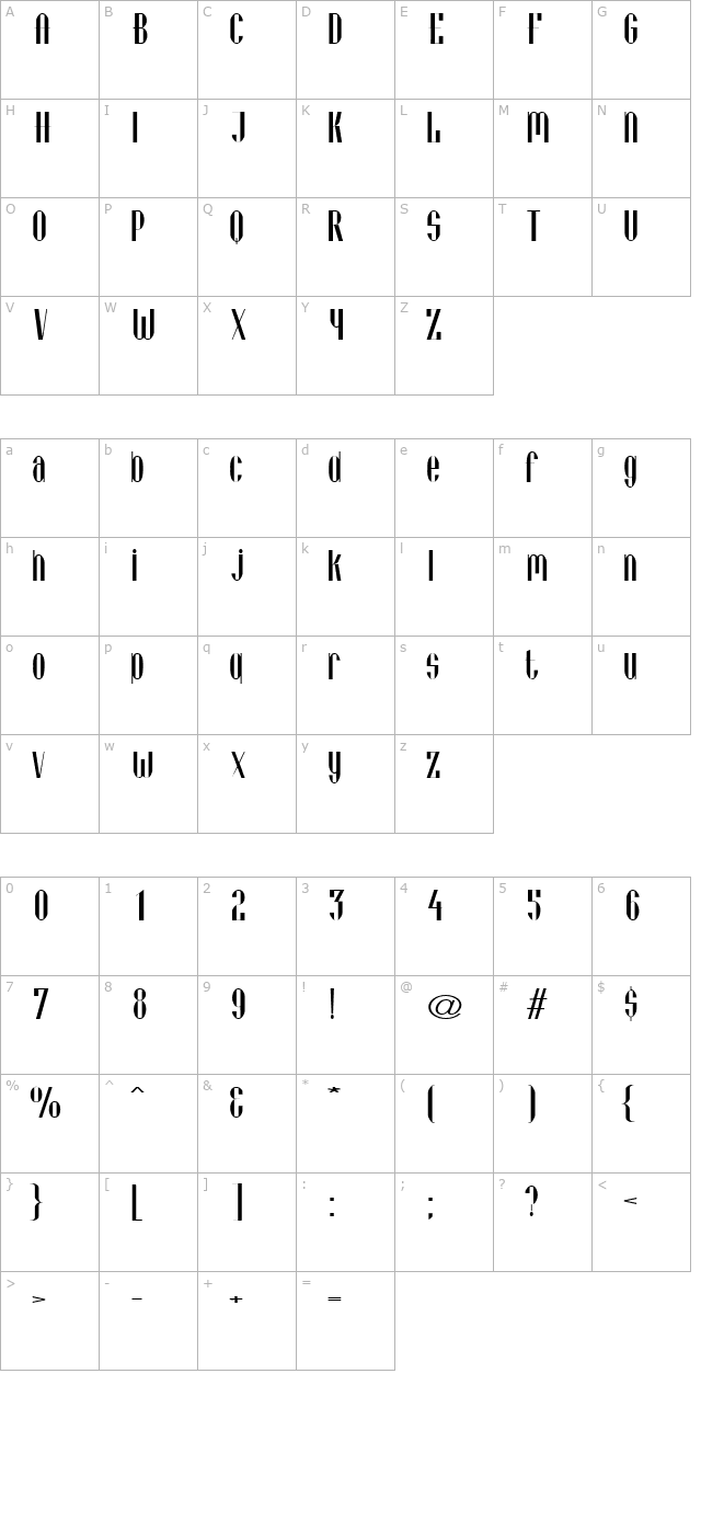 vieneseextended character map