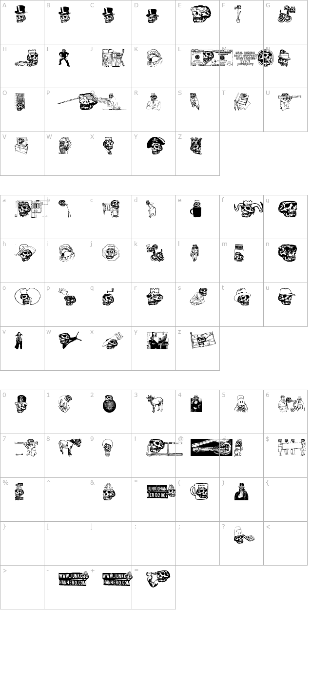 vieraskirjan-peto character map