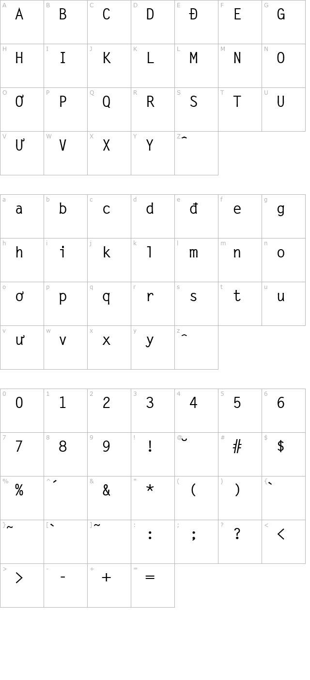 Vietnamese7TimesSSK character map