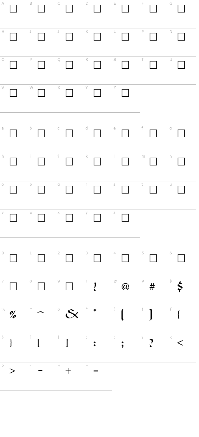 vikant-tygra character map