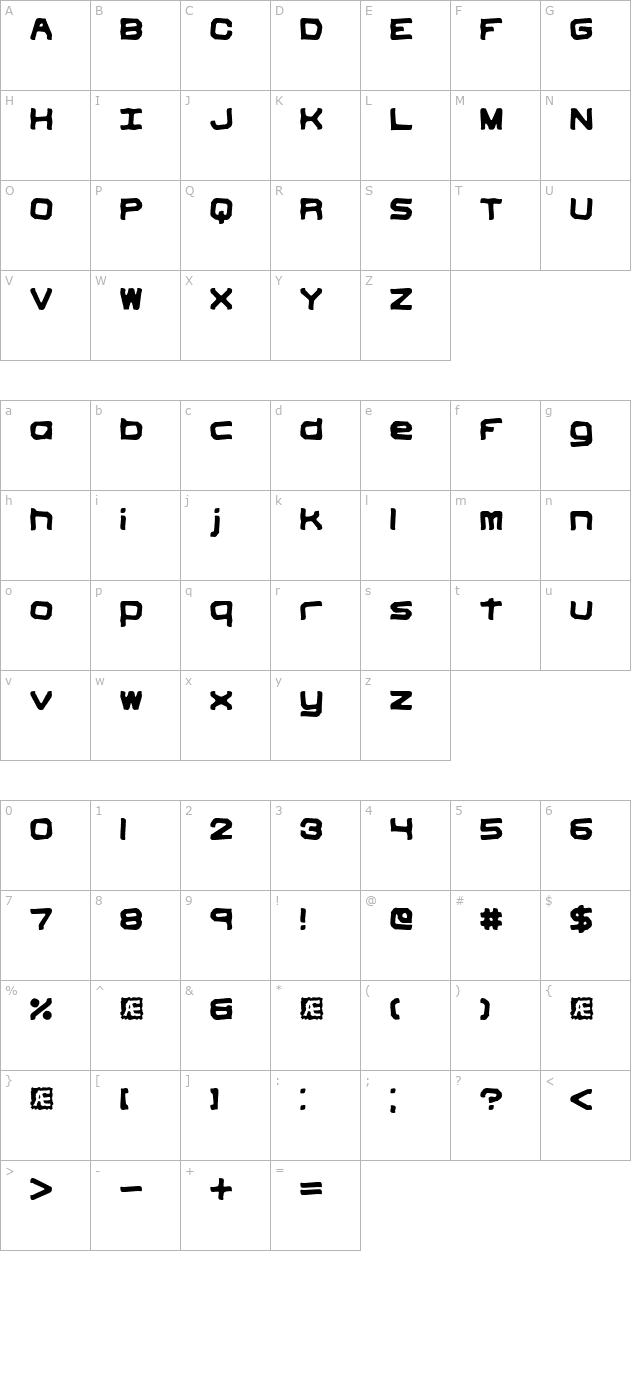 Vindictive (BRK) character map