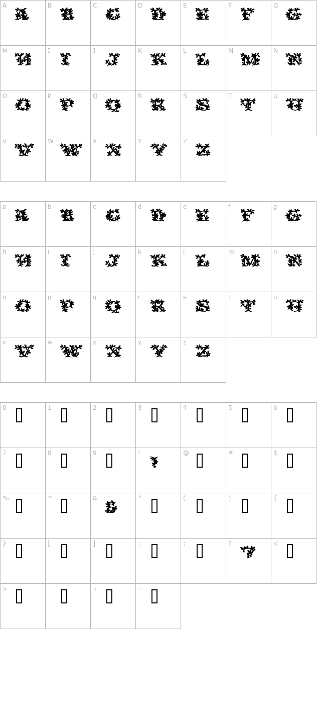 VineCapsSSi Bold character map