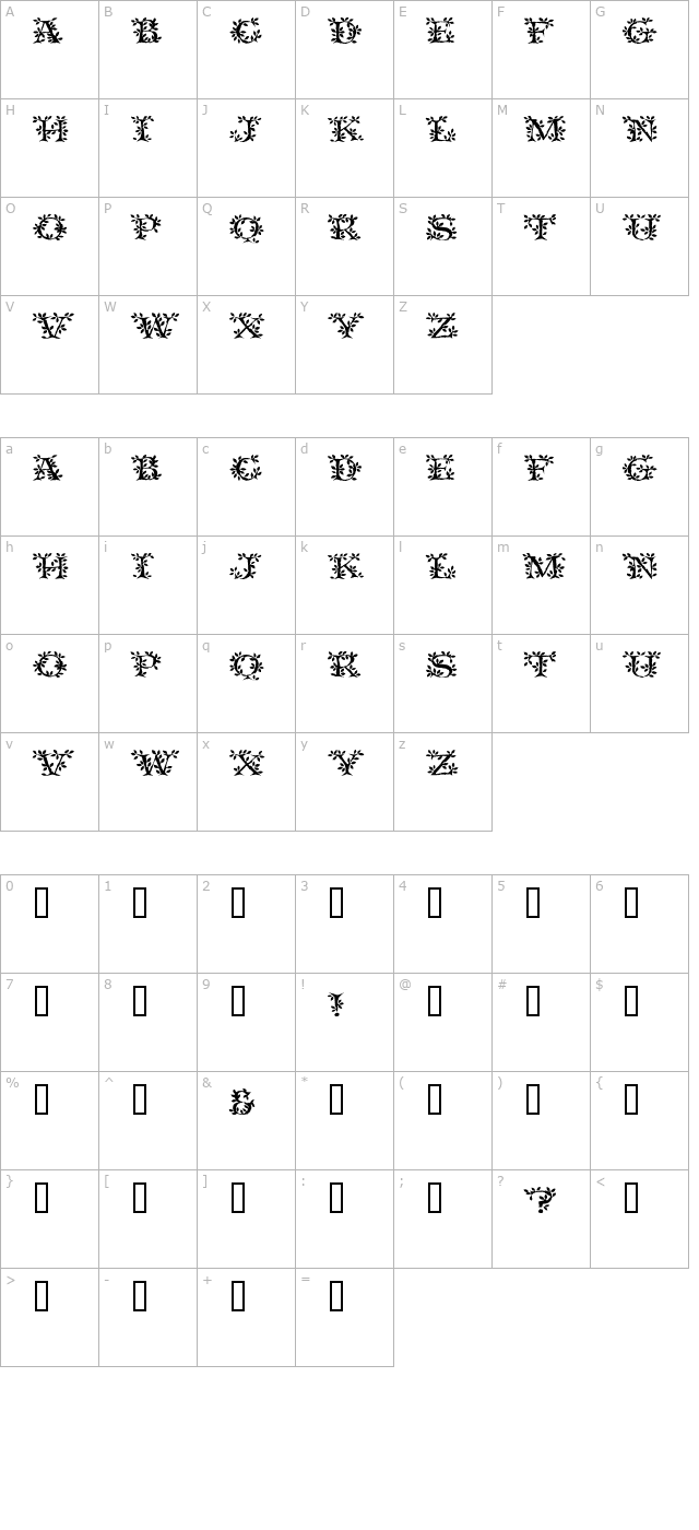 VineCapsSSi character map