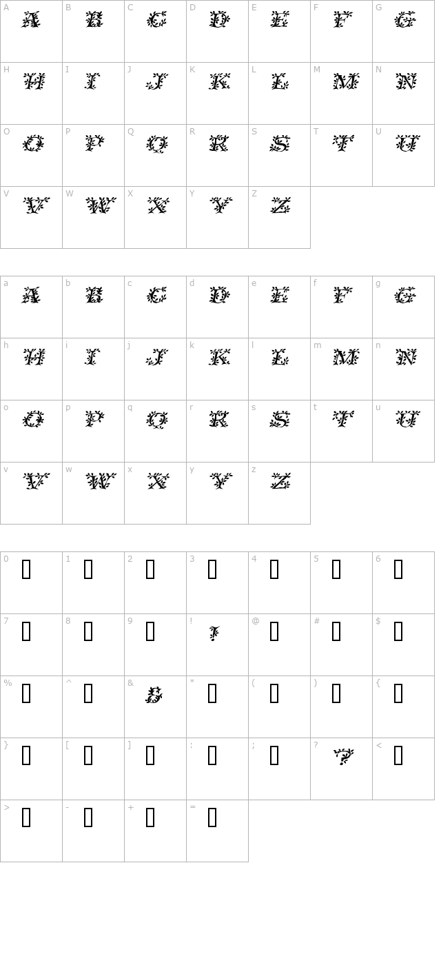 vinecapsssk-italic character map