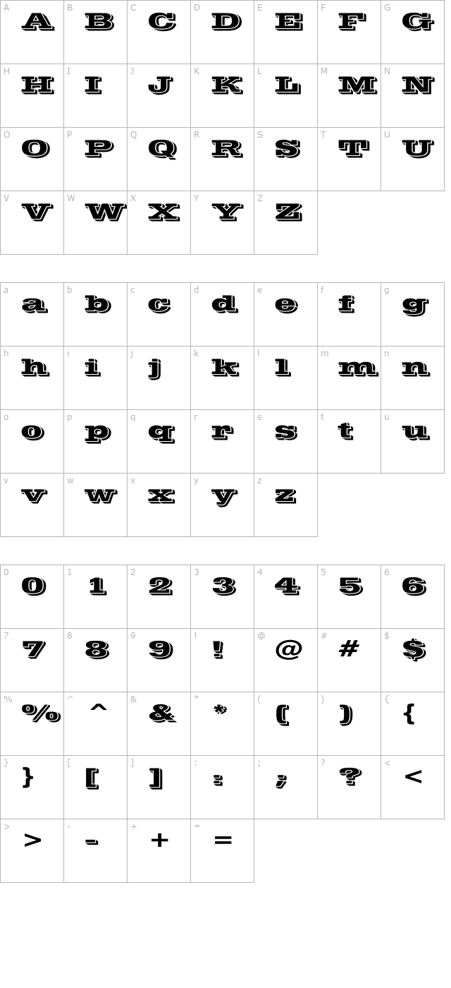 Vinera Wd character map