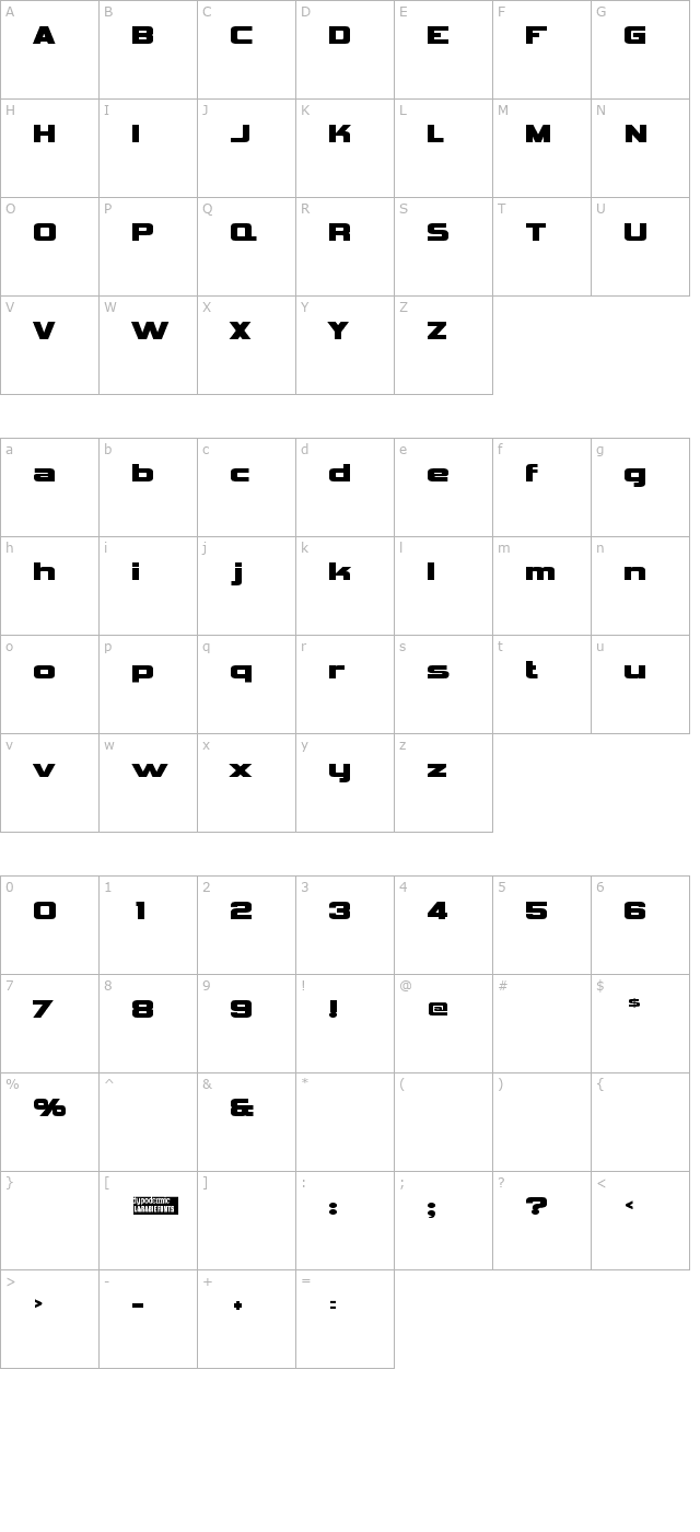 Vipnagorgialla character map