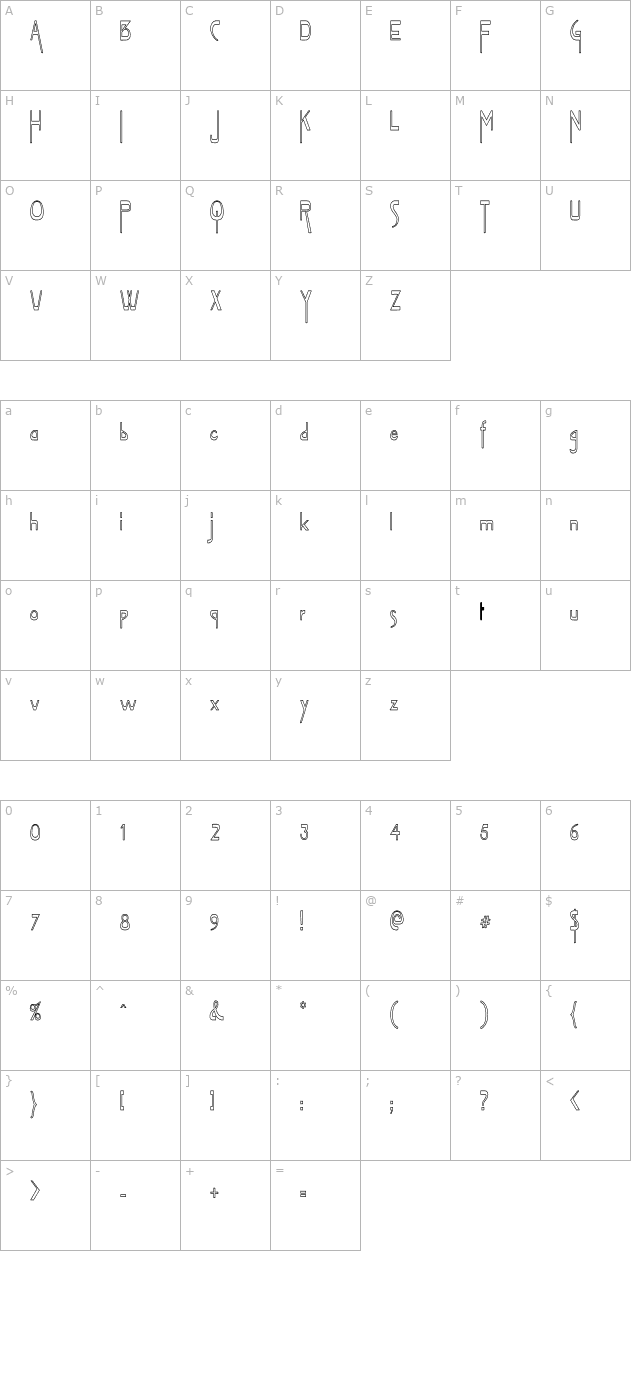 VireoFontHC character map