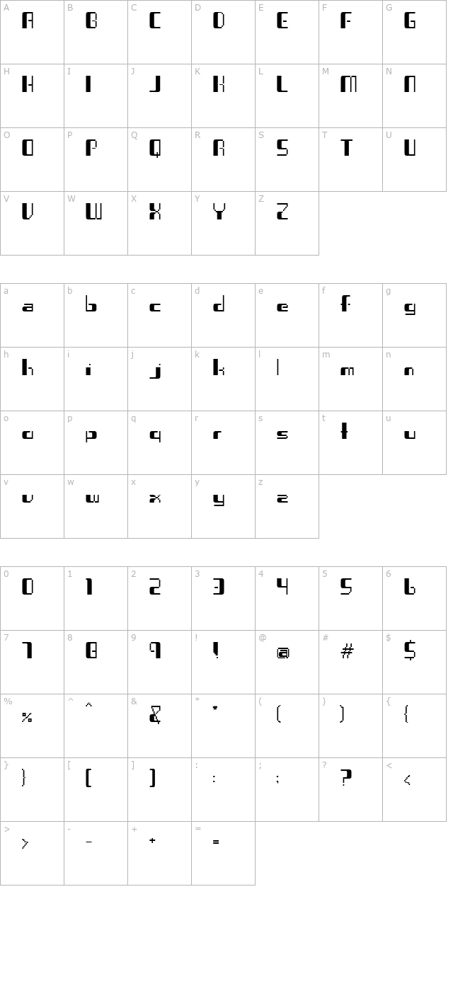 Virus 53X character map