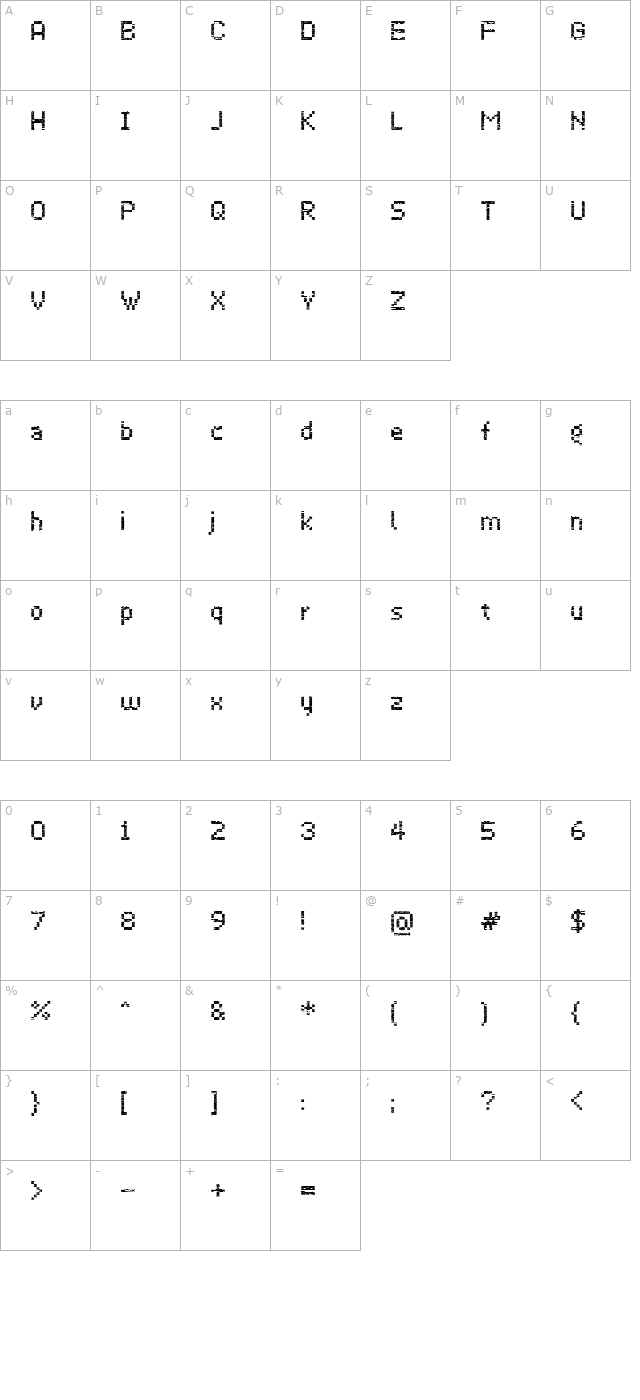 virus43 character map