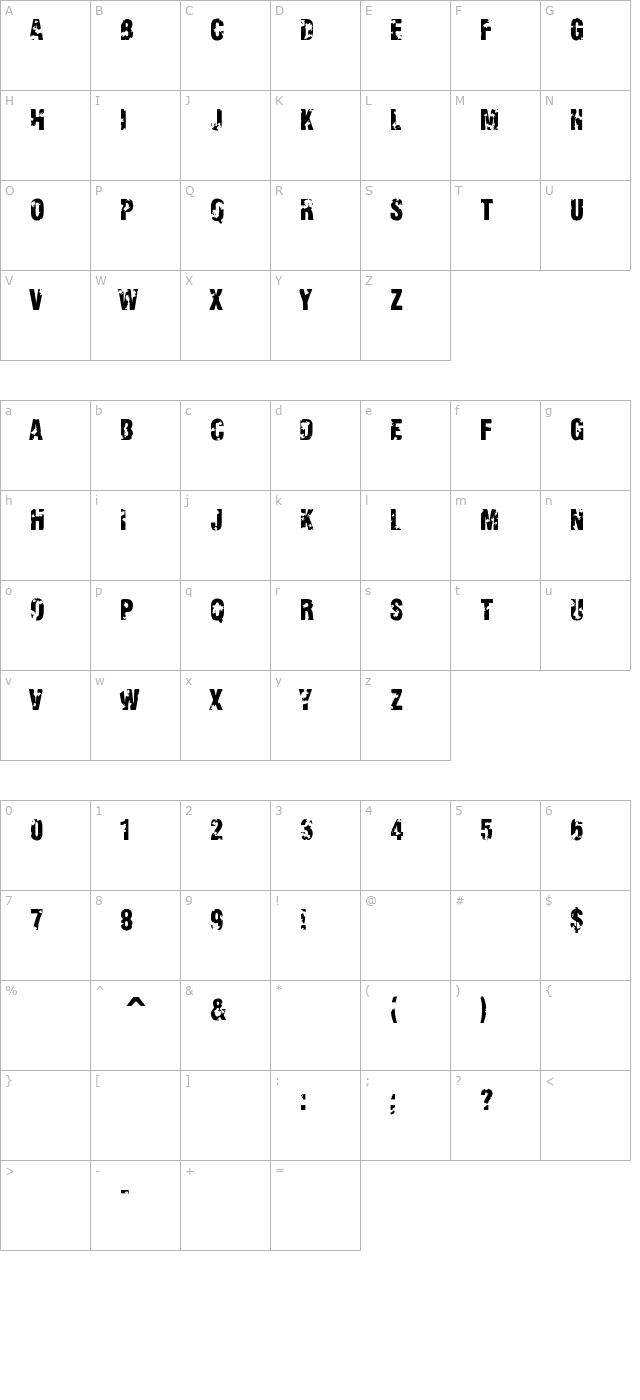 Viva Allende character map