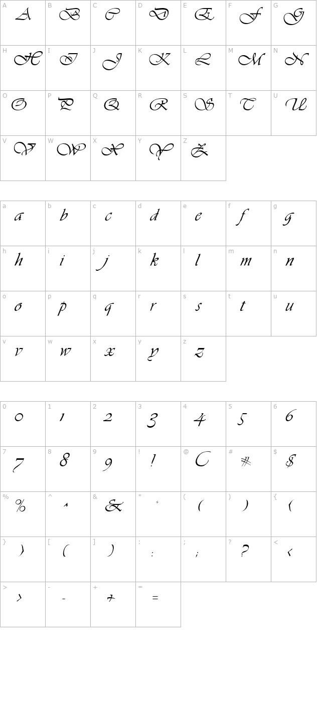 vivienne-cacophony character map