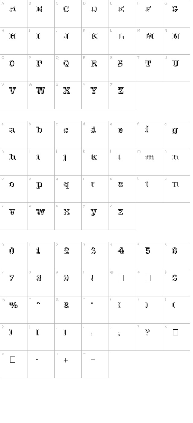 Voel Beat MN character map