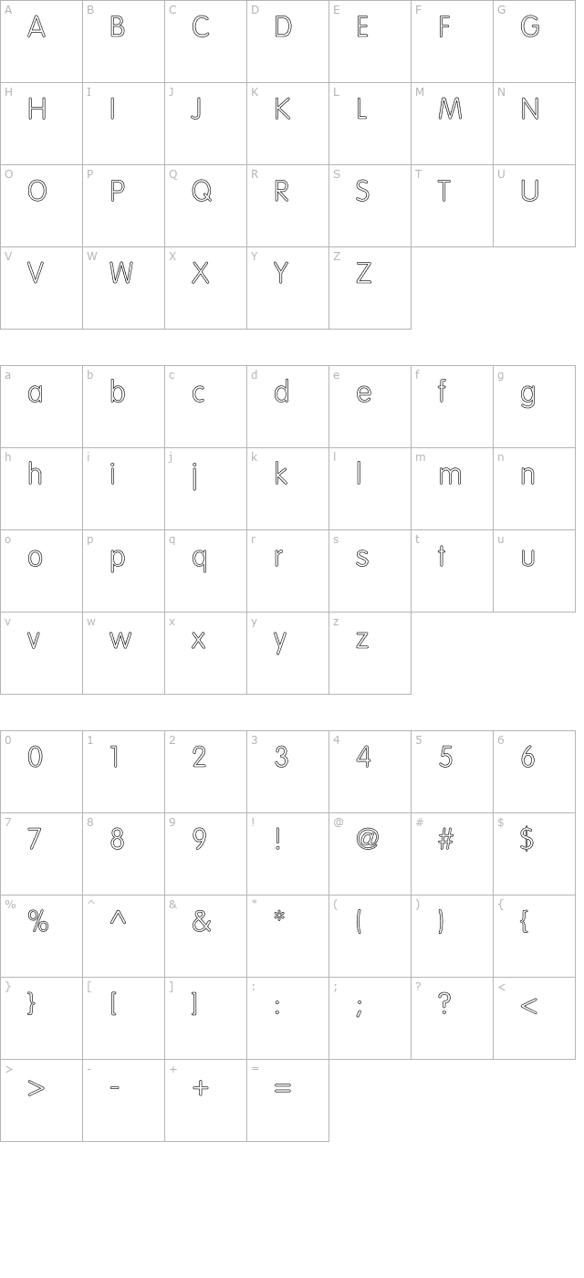 vogue-normal-hollow character map