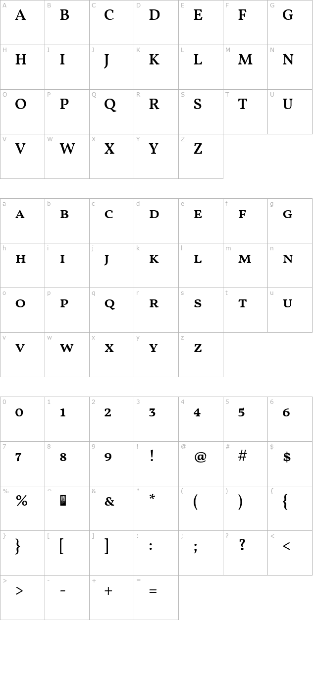 Vollkorn SC SemiBold character map