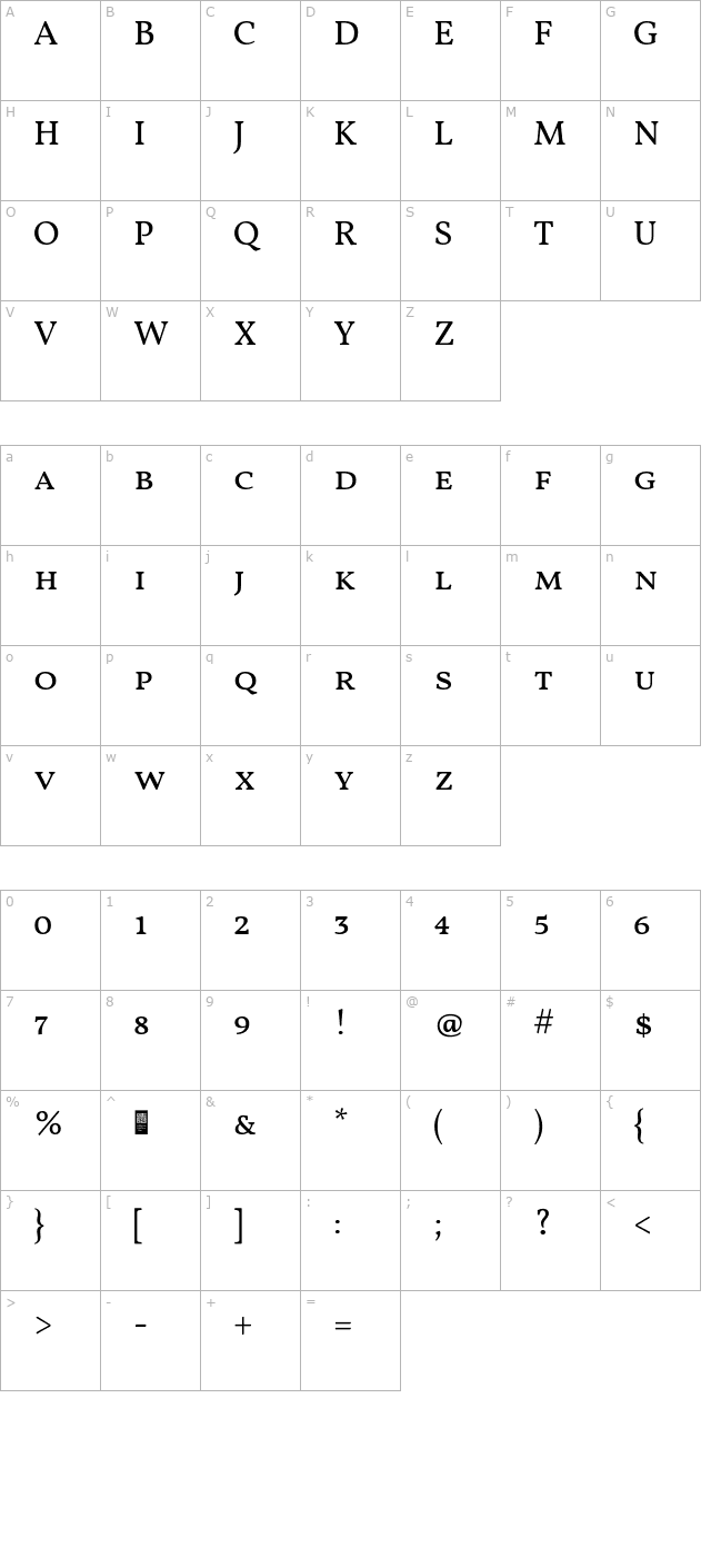 Vollkorn SC character map