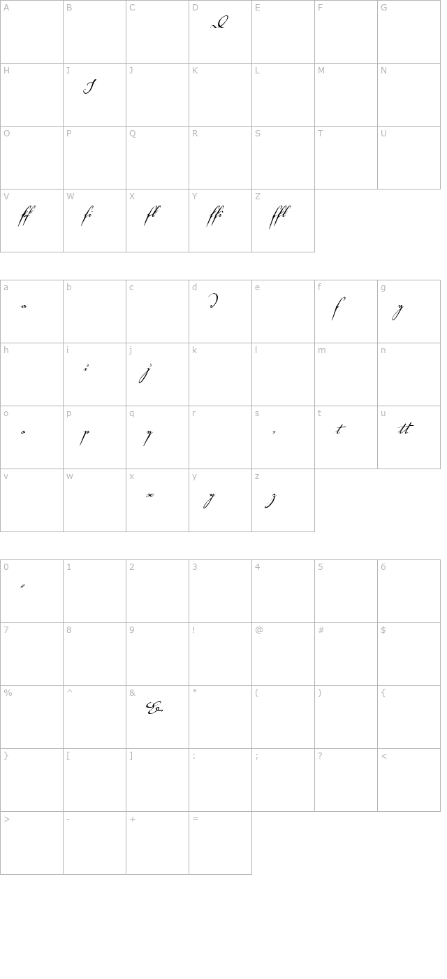 voluta-script-alternates character map