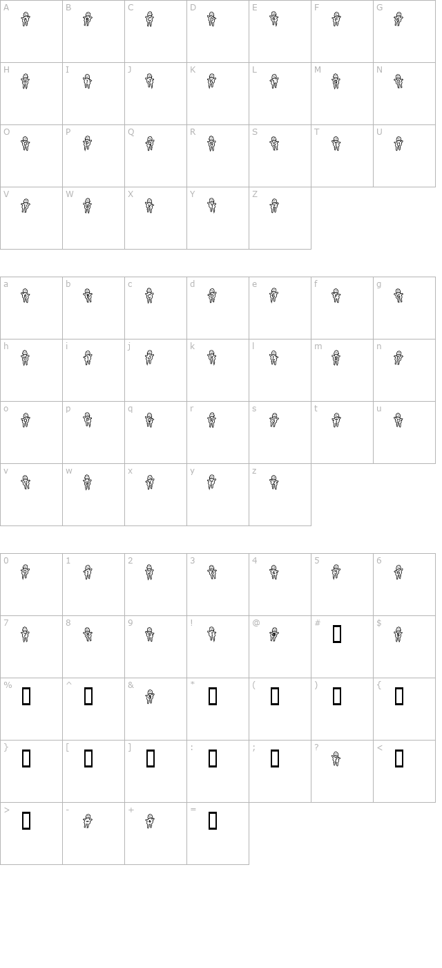 VoodooDolls character map