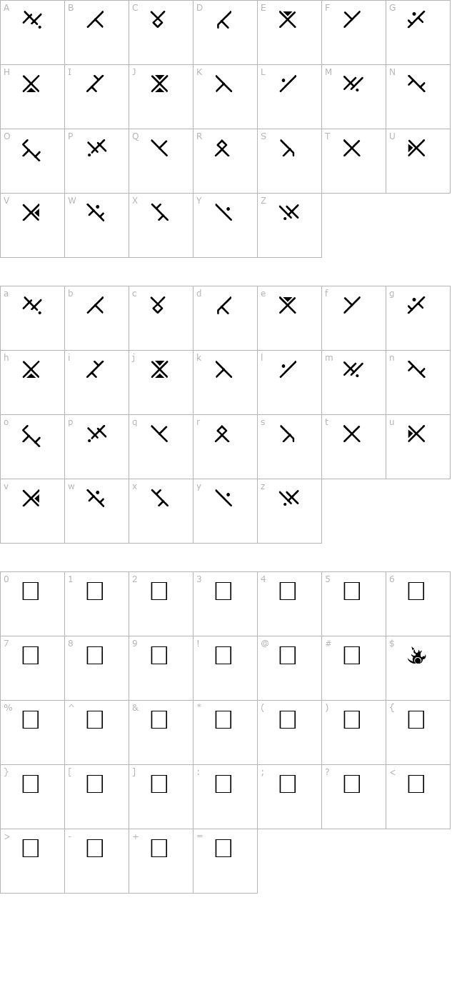 Voth ST Voyager character map