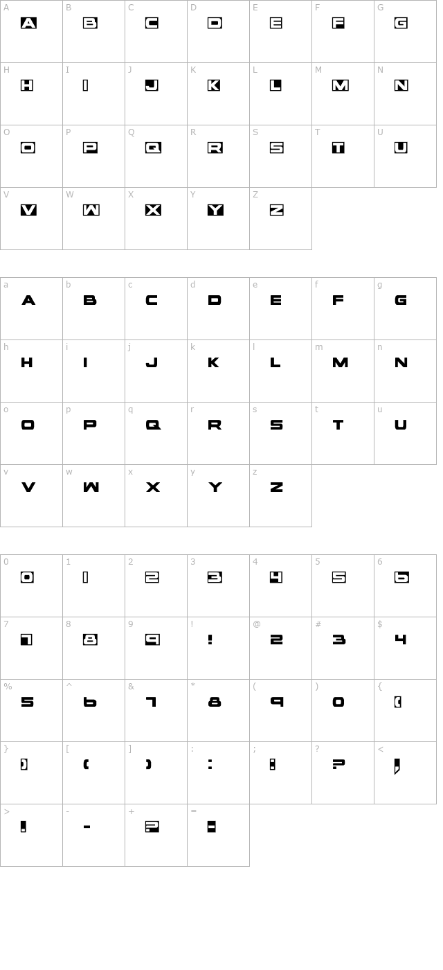 voxbox character map