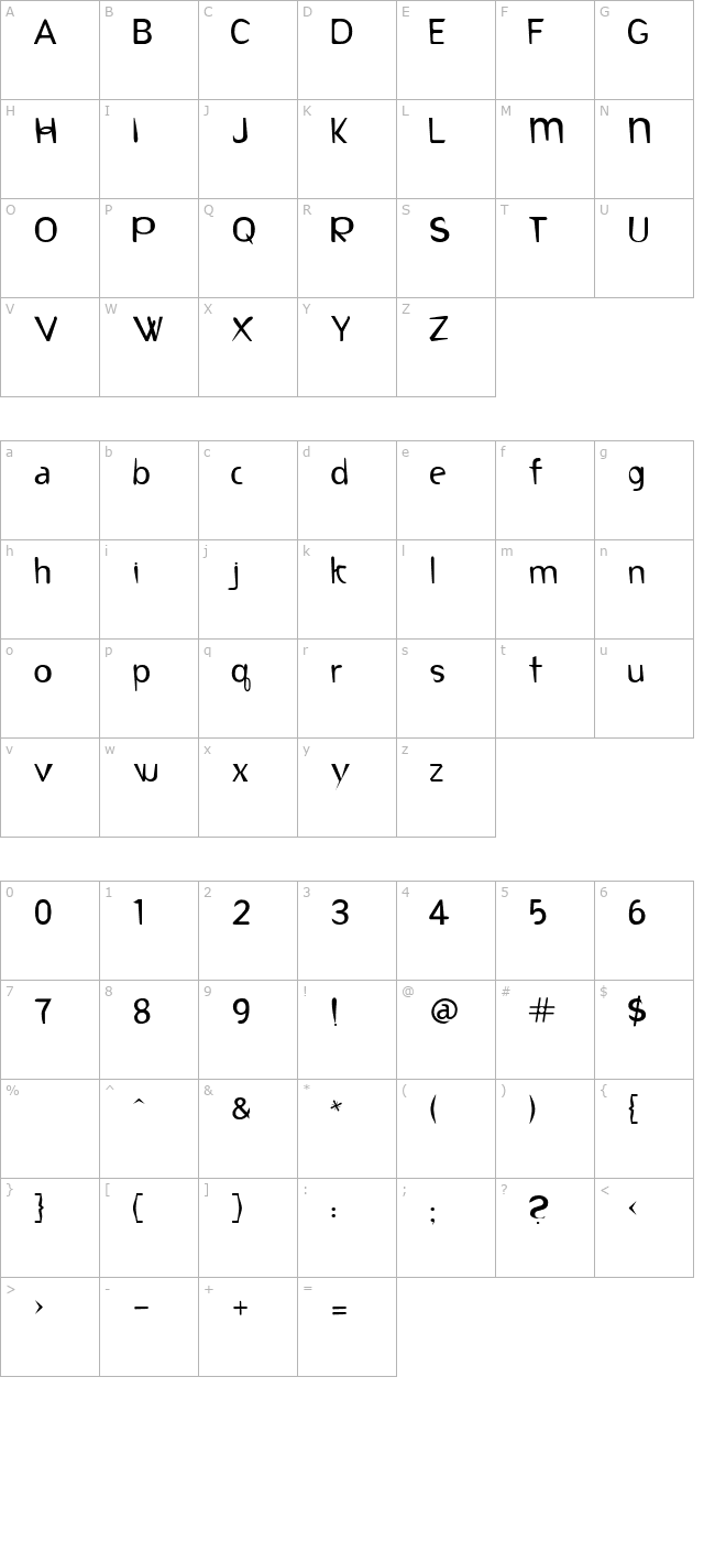 Voyou-Regular character map