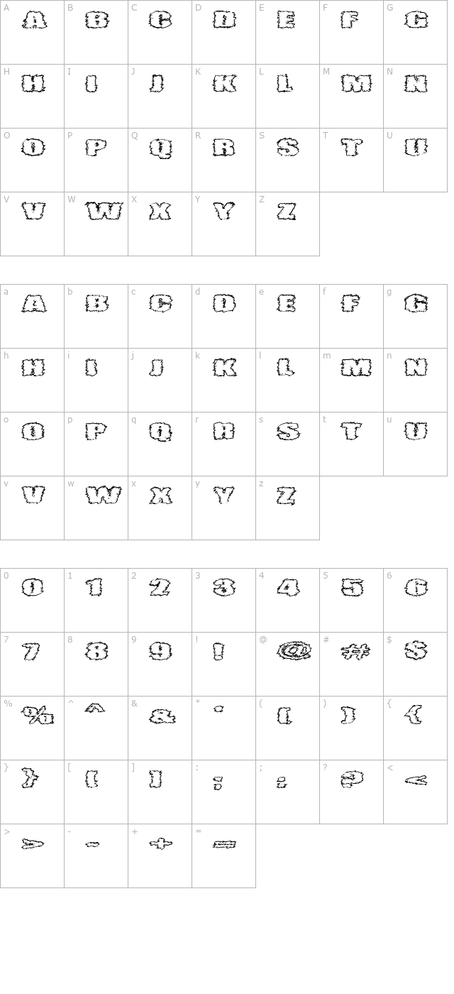 VTC AngoraChik character map