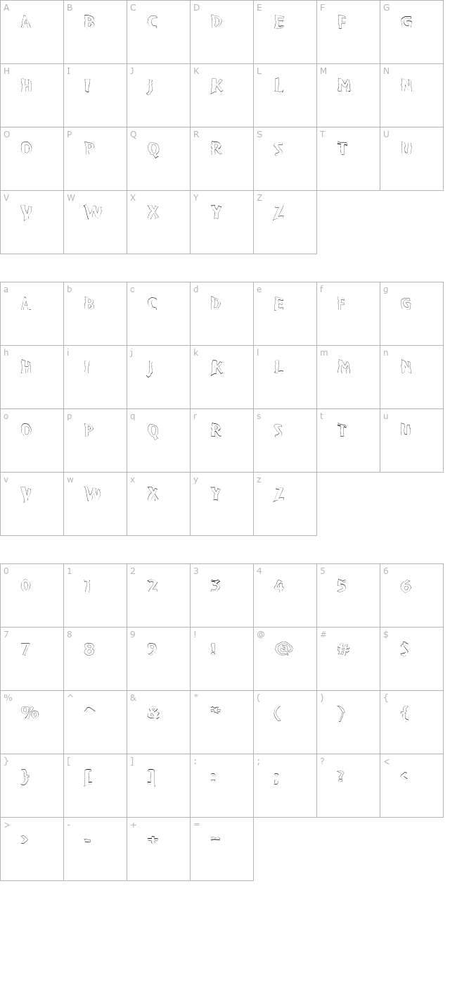 VTC BadPaint Outline character map