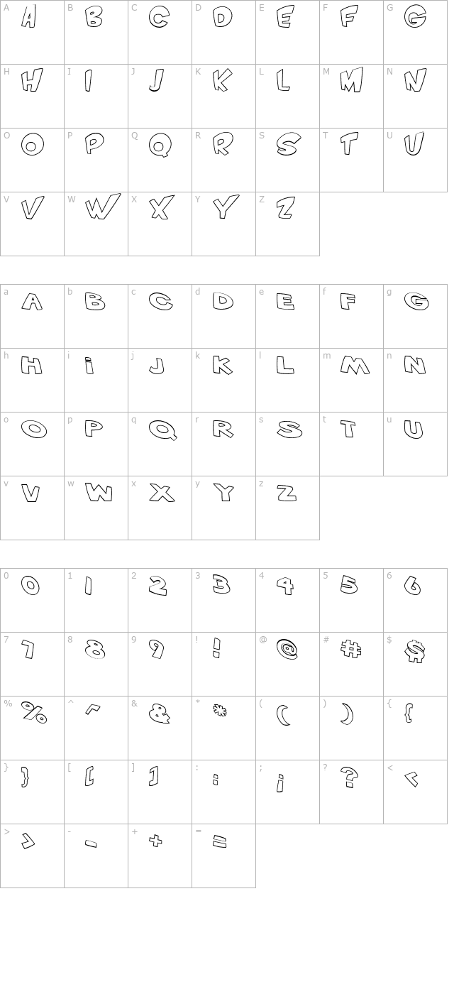 VTC ScreamItLoud Outline character map