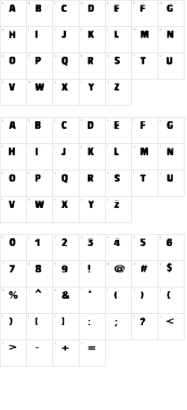 vtcbadvision-regular character map