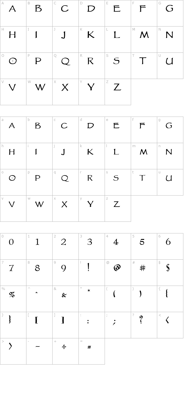 VTCGoblinHandSC character map